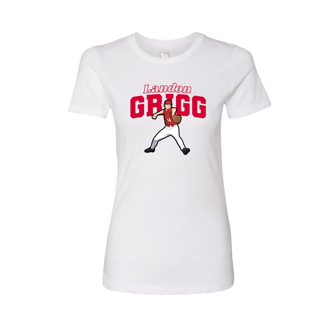 Fitted Women's Tee — Name Arch in White