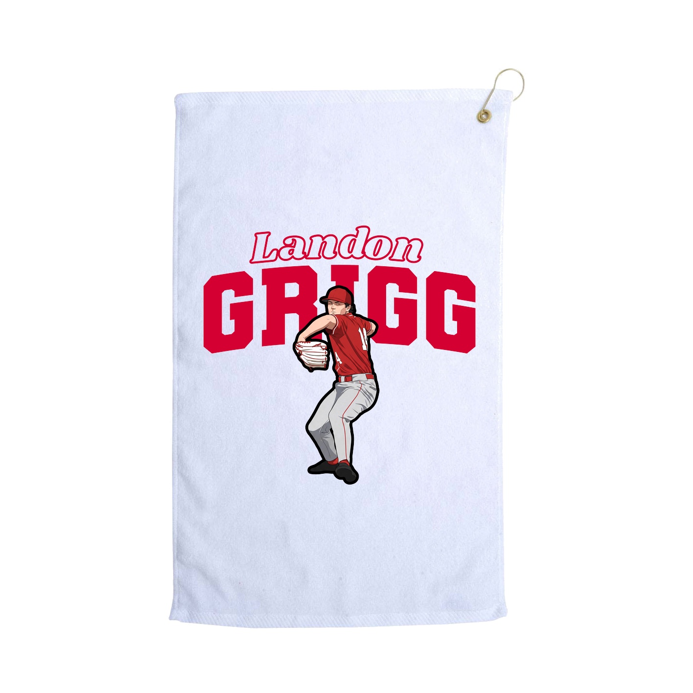 Golf Towel — Name Arch in White