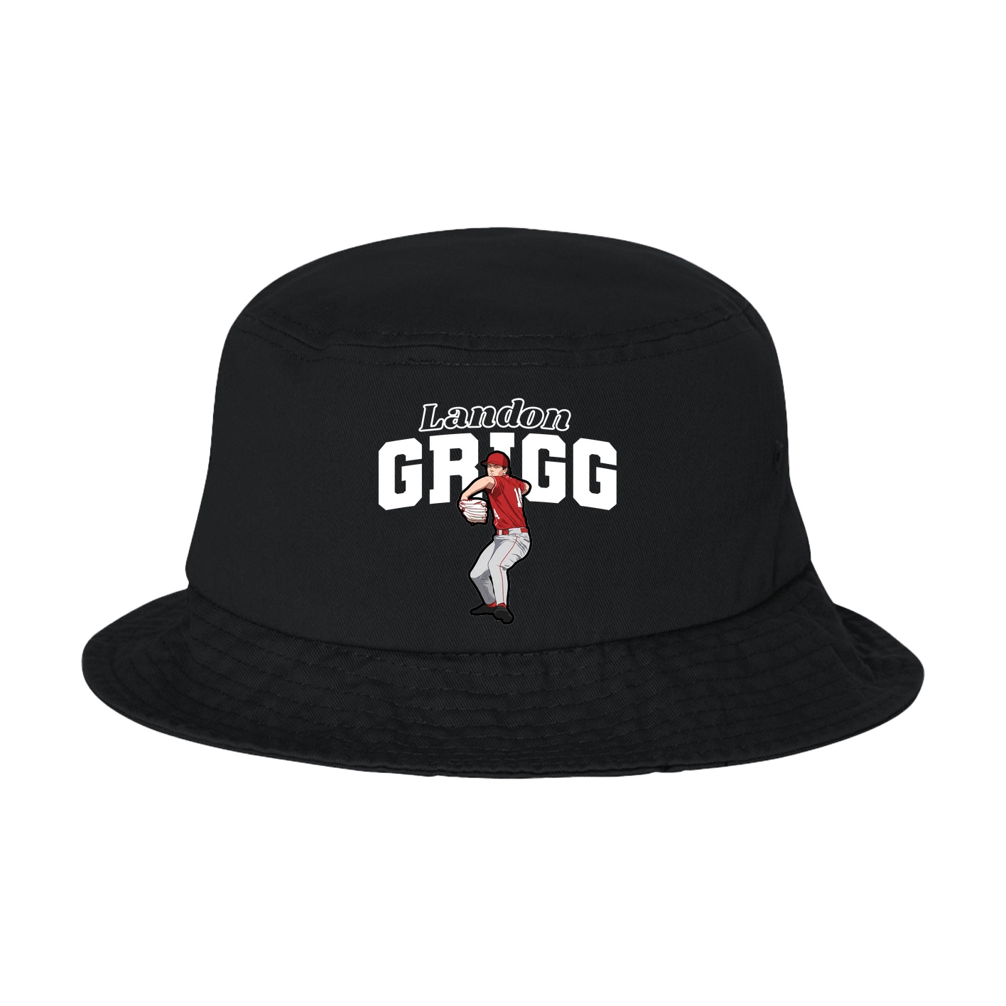 Bucket Cap — Name Arch in Black