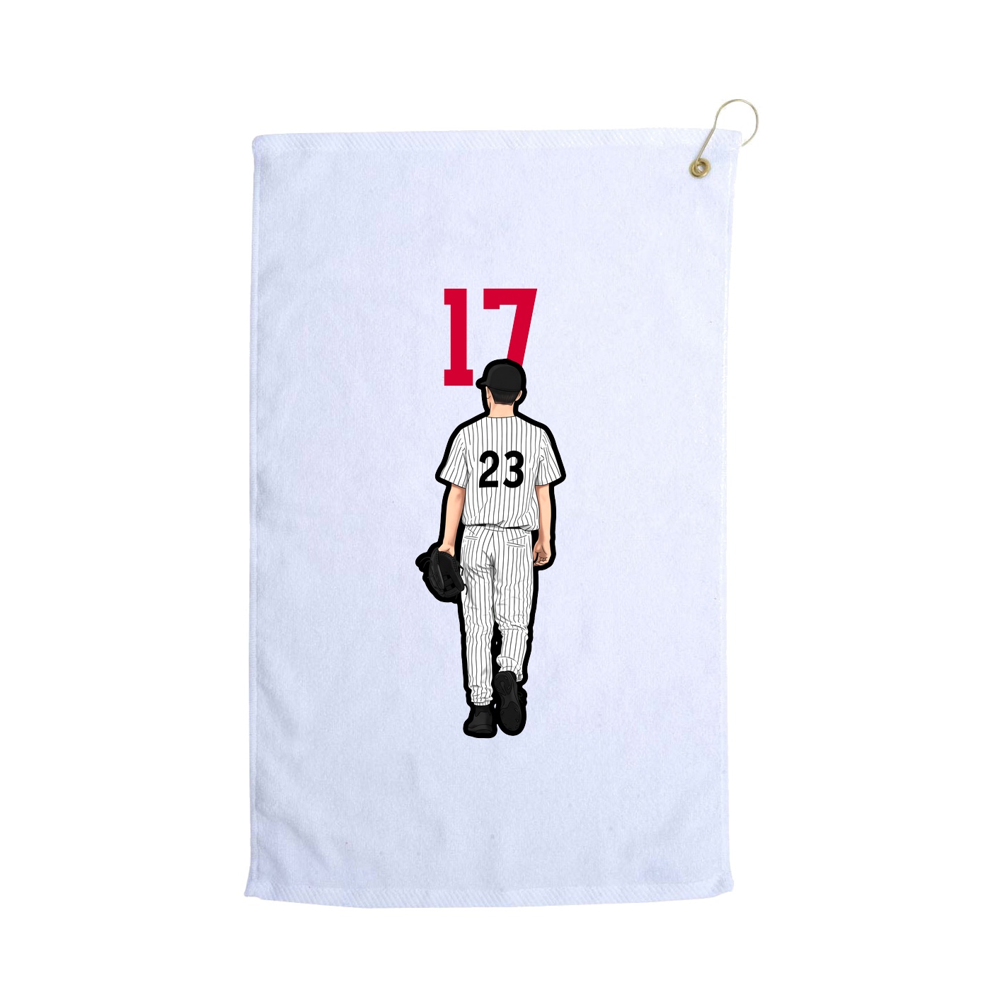 Golf Towel — Number Top in White