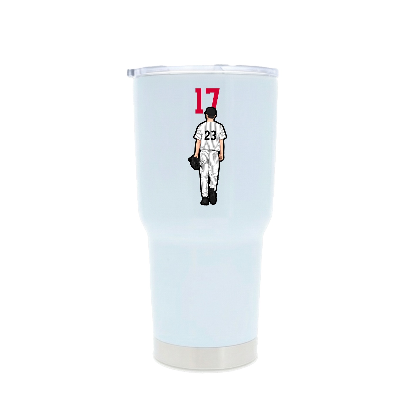 30oz Stainless Steel Tumbler — Number Top in White
