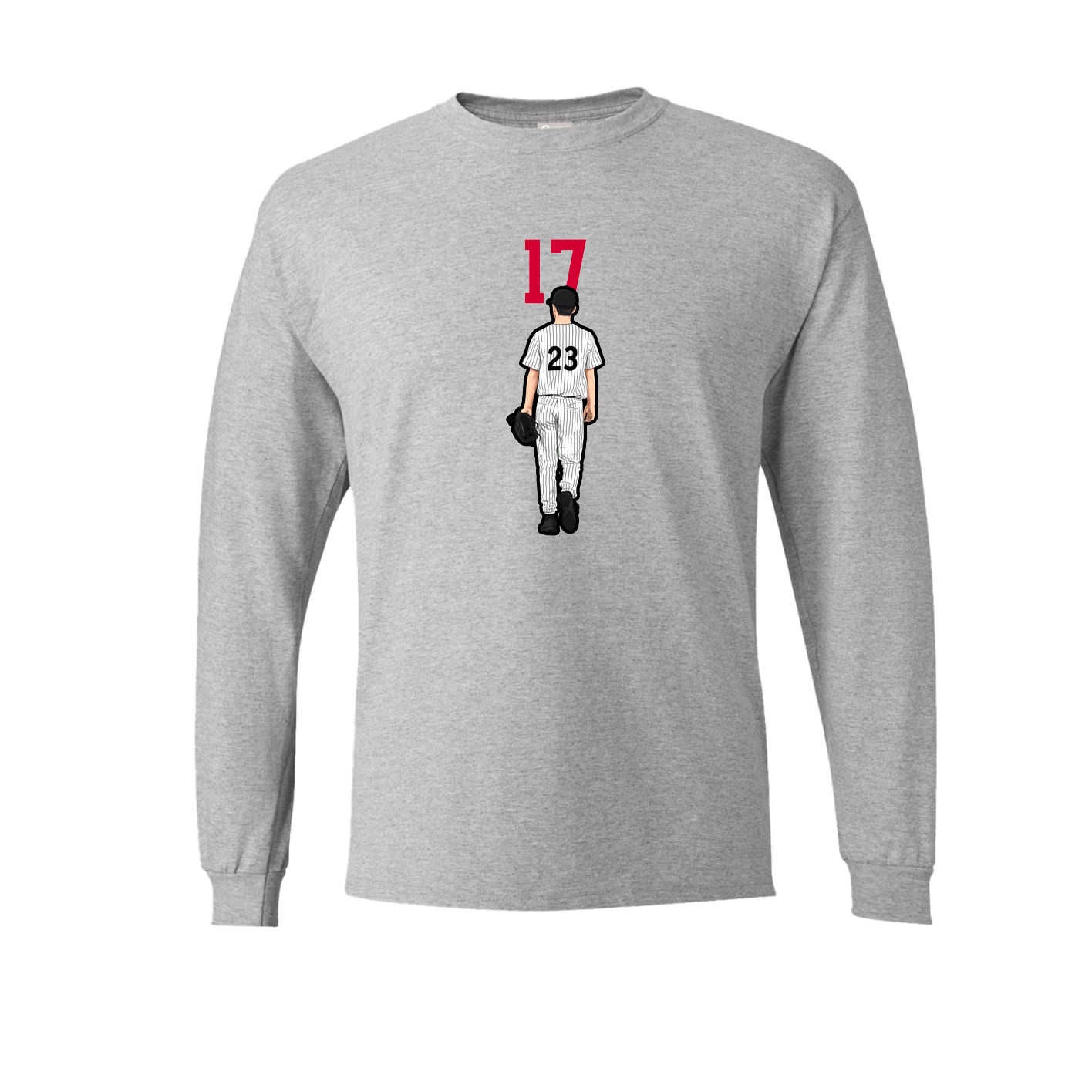 Long Sleeve Tee — Number Top in Grey