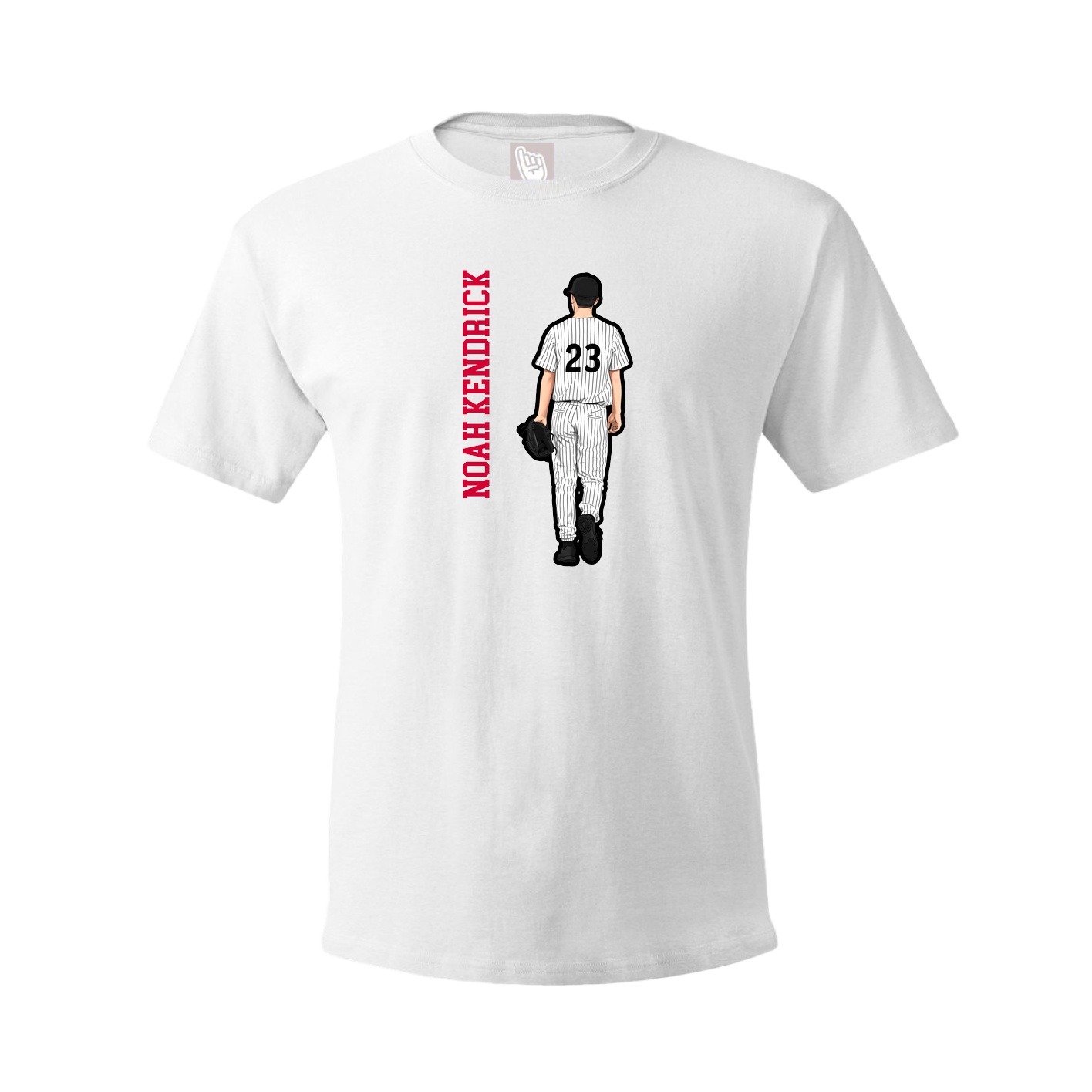 Youth Tee — Name Vertical in White