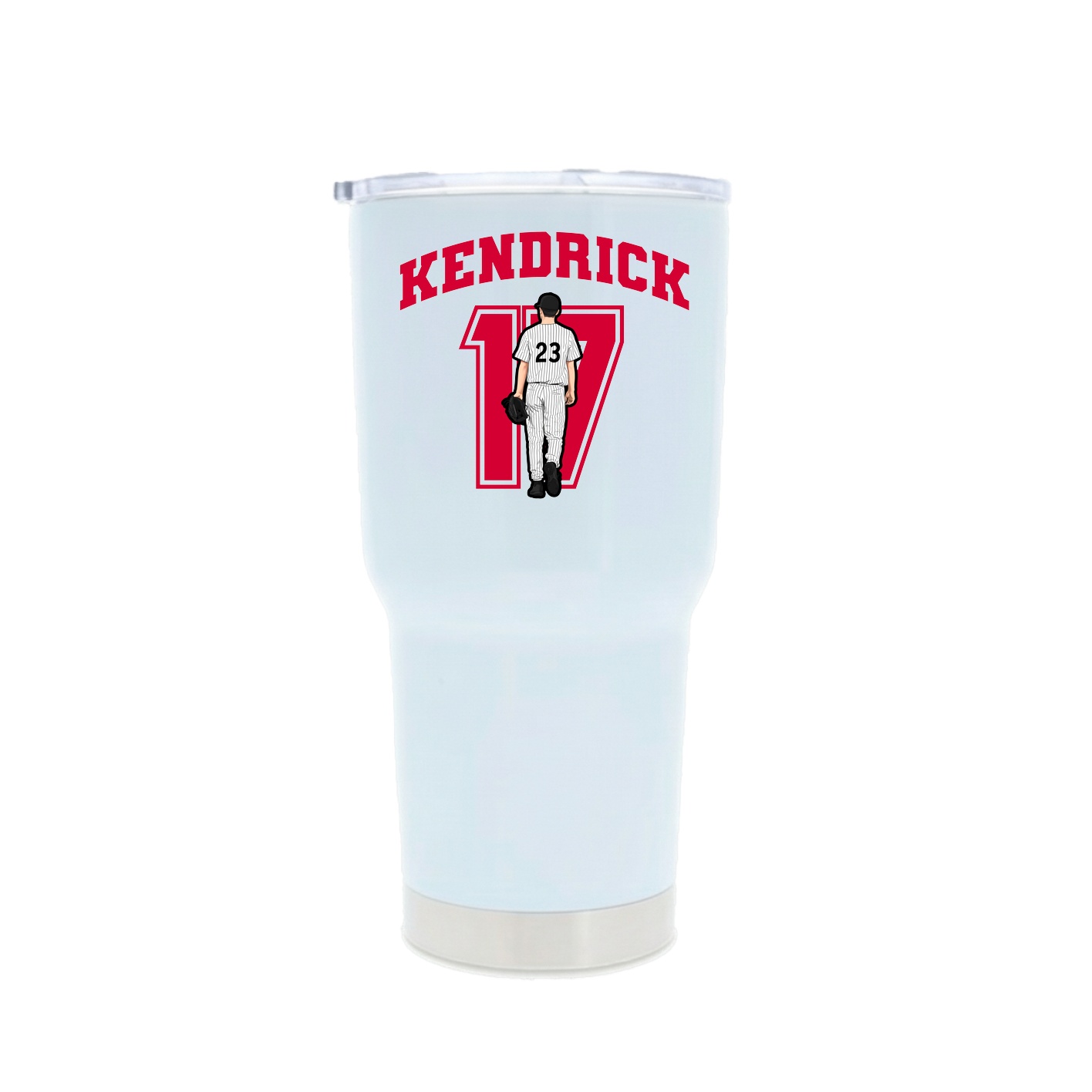 30oz Stainless Steel Tumbler — Number in White