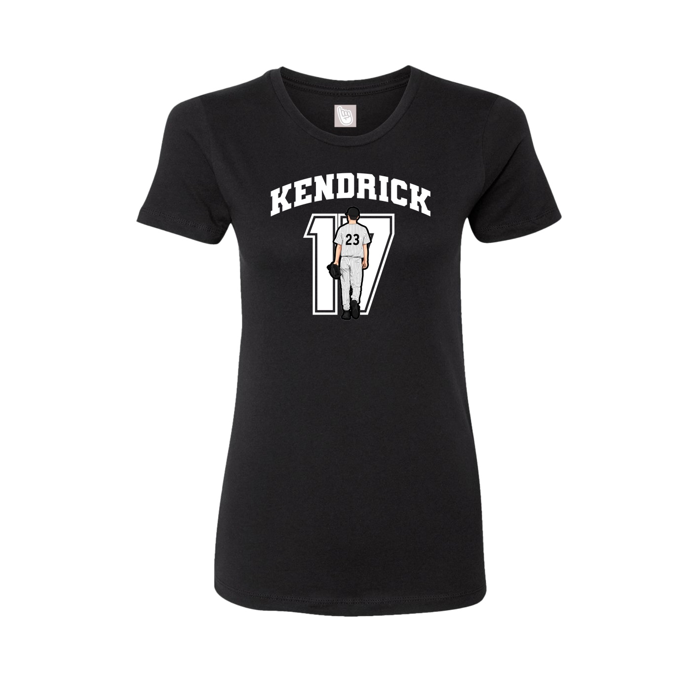 Fitted Women's Tee — Number in Black