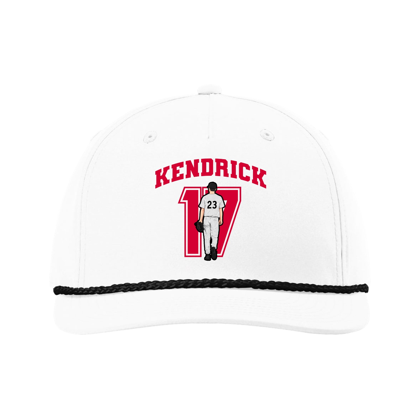 Five-Panel Classic Rope Cap — Number in White