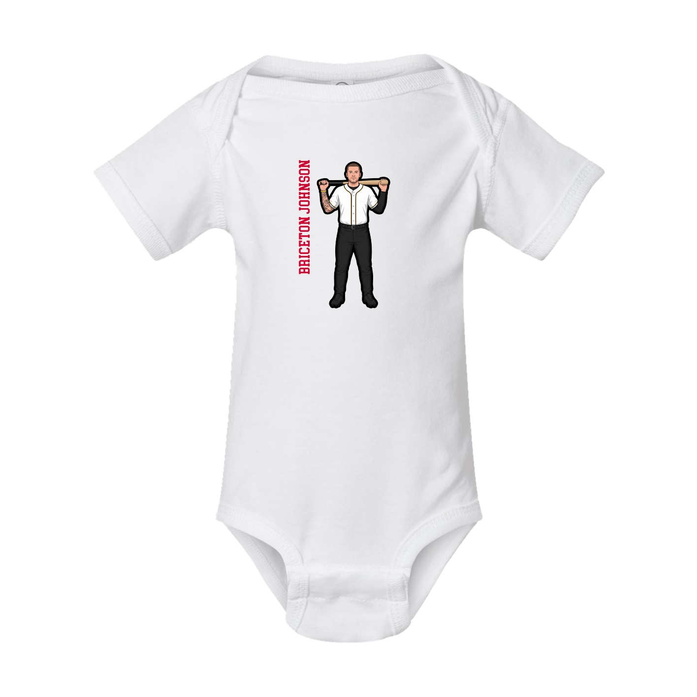 Baby Onesie — Name Vertical in White