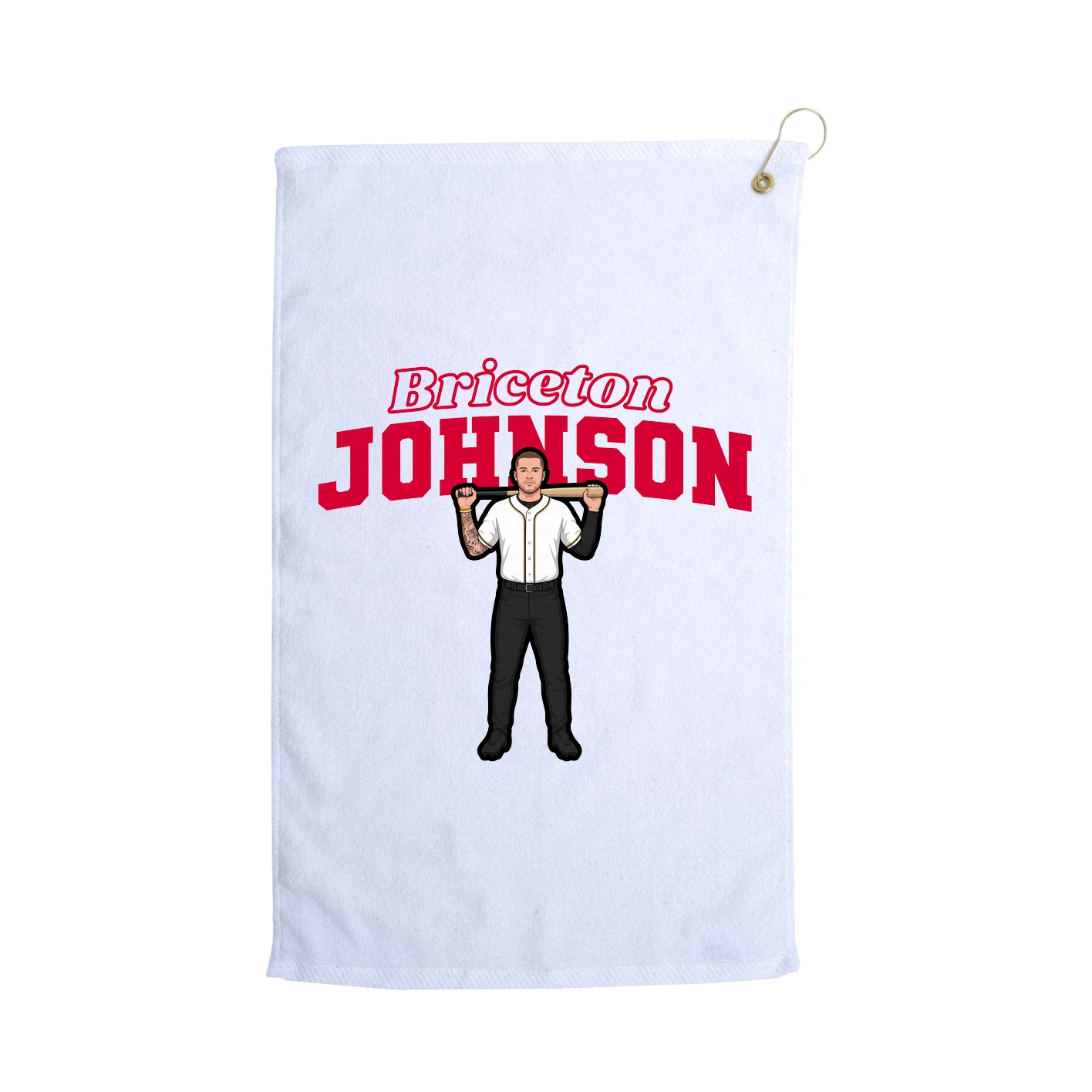 Golf Towel — Name Arch in White