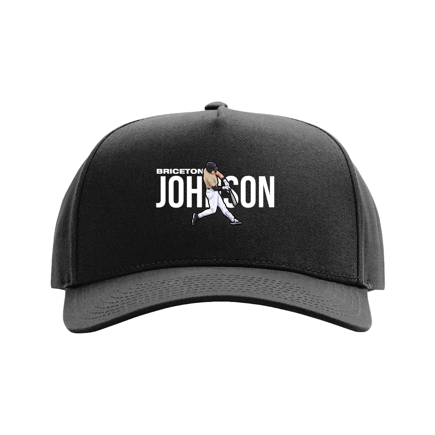 Full Fabric Five-Panel Champ Cap — Player Name in Black