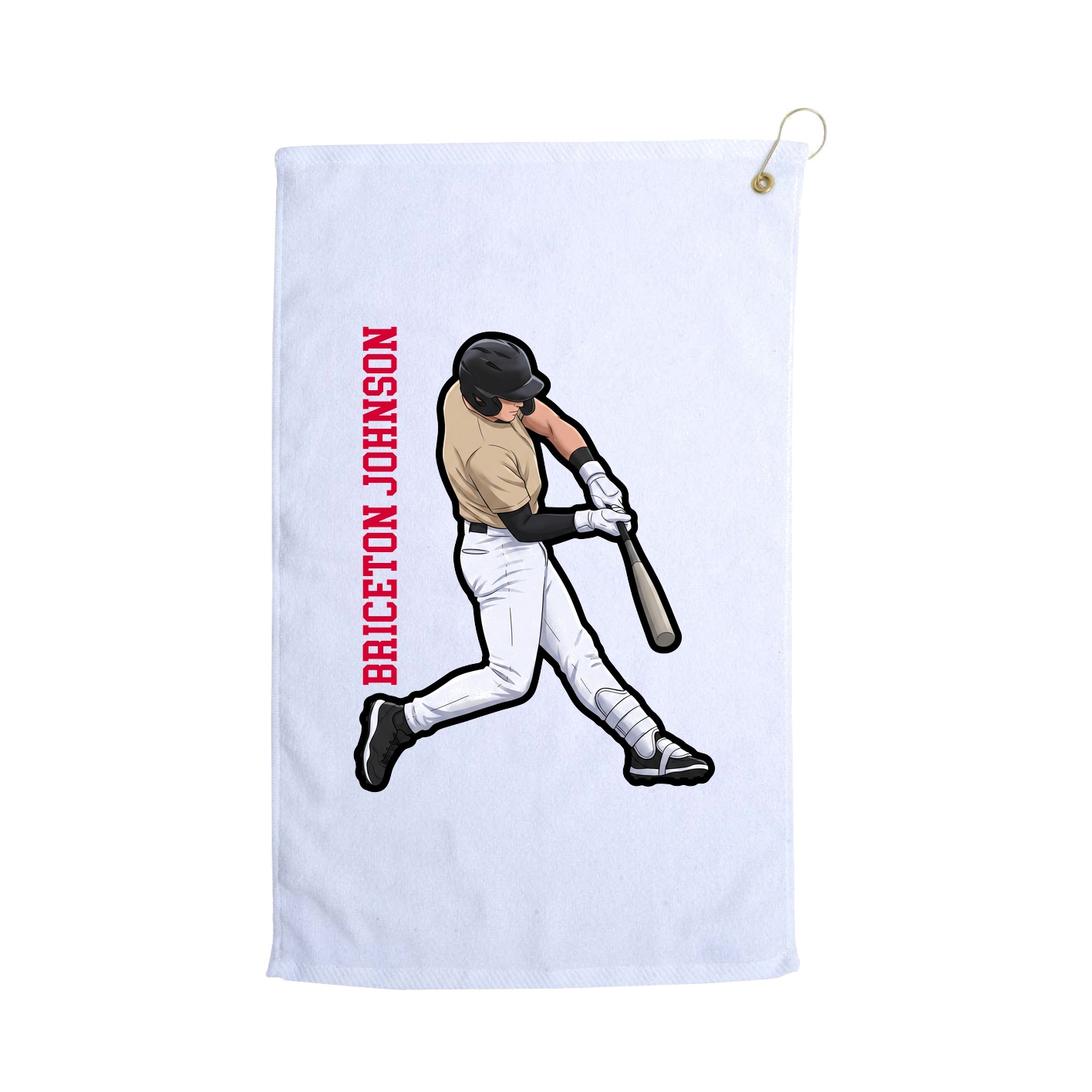 Golf Towel — Name Vertical in White