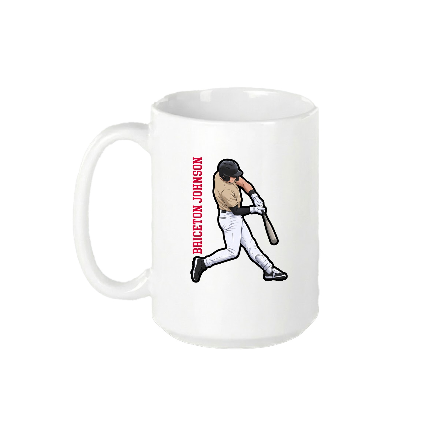 15oz Coffee Mug — Name Vertical in White