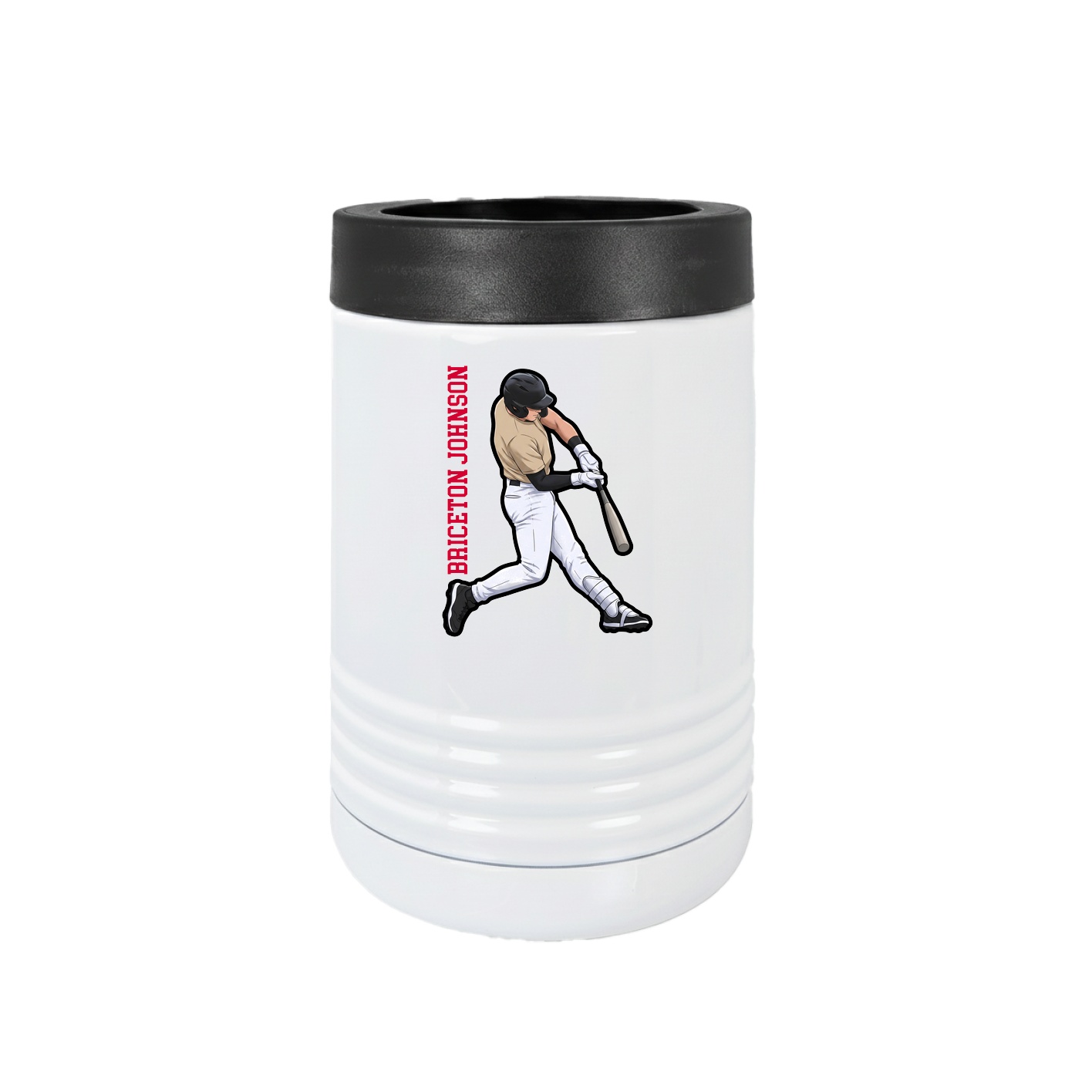 Beverage Holder — Name Vertical in White
