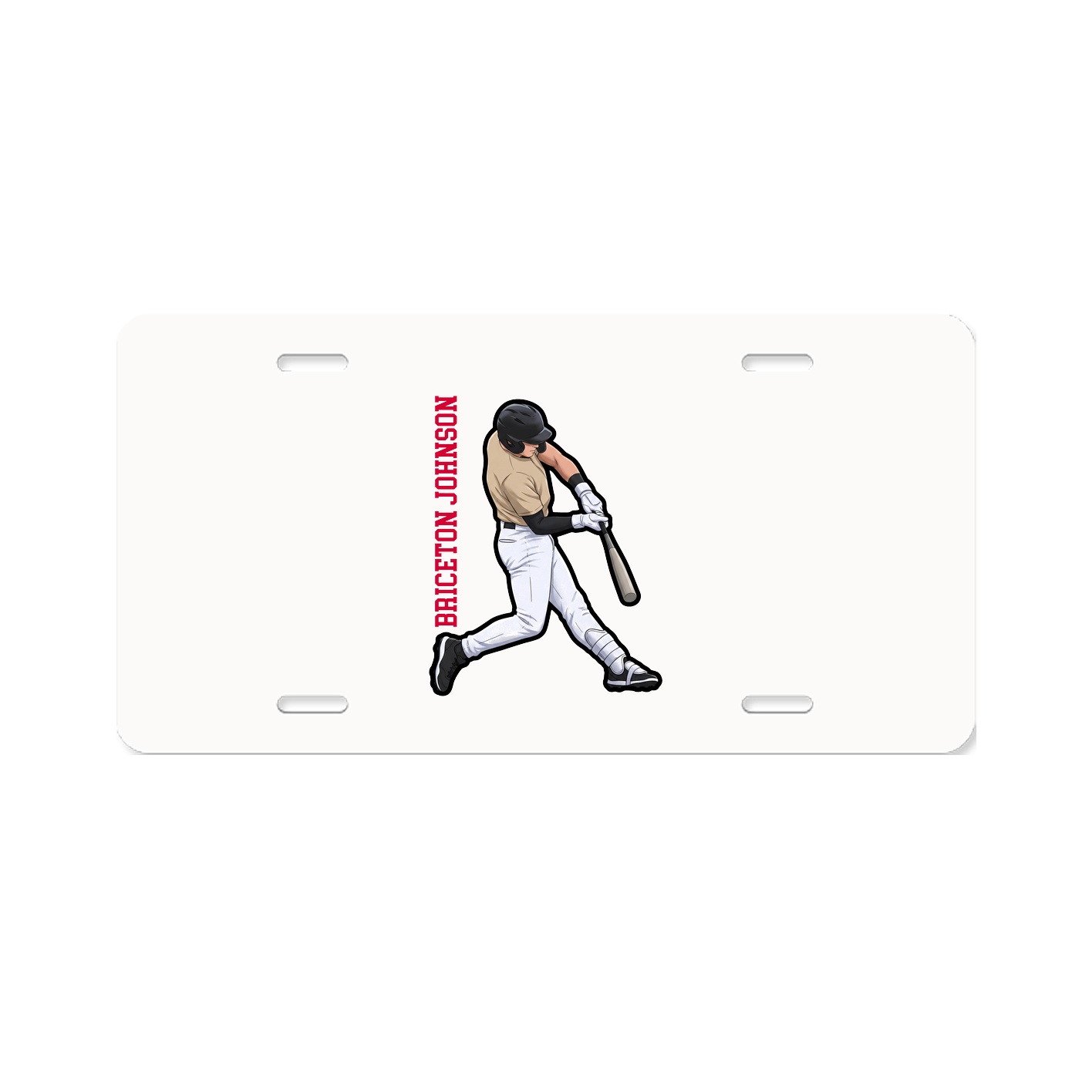 License Plate — Name Vertical in Classic
