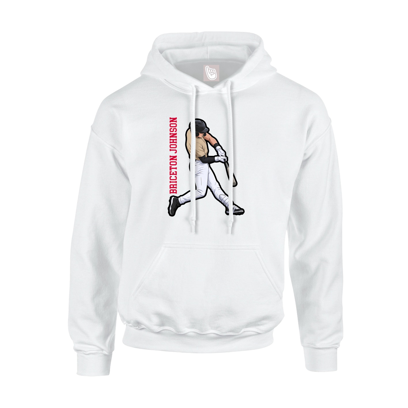 Youth Hoodie — Name Vertical in White