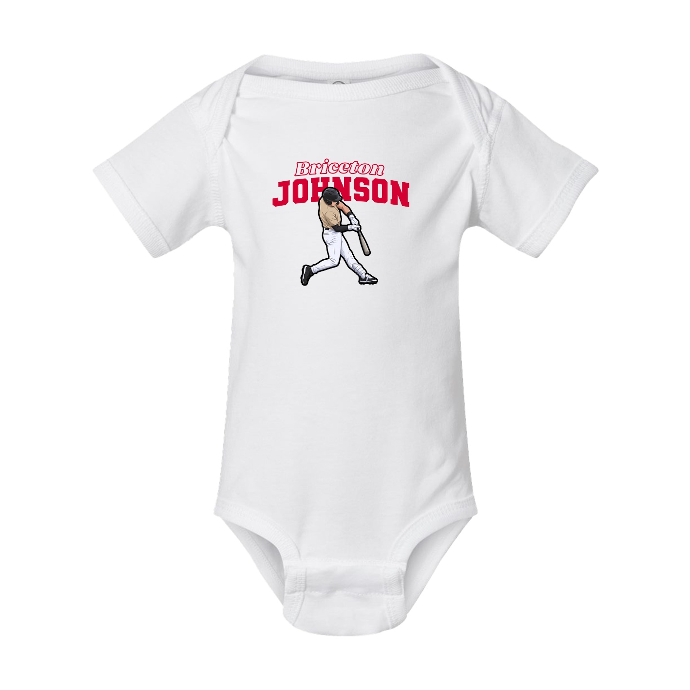 Baby Onesie — Name Arch in White
