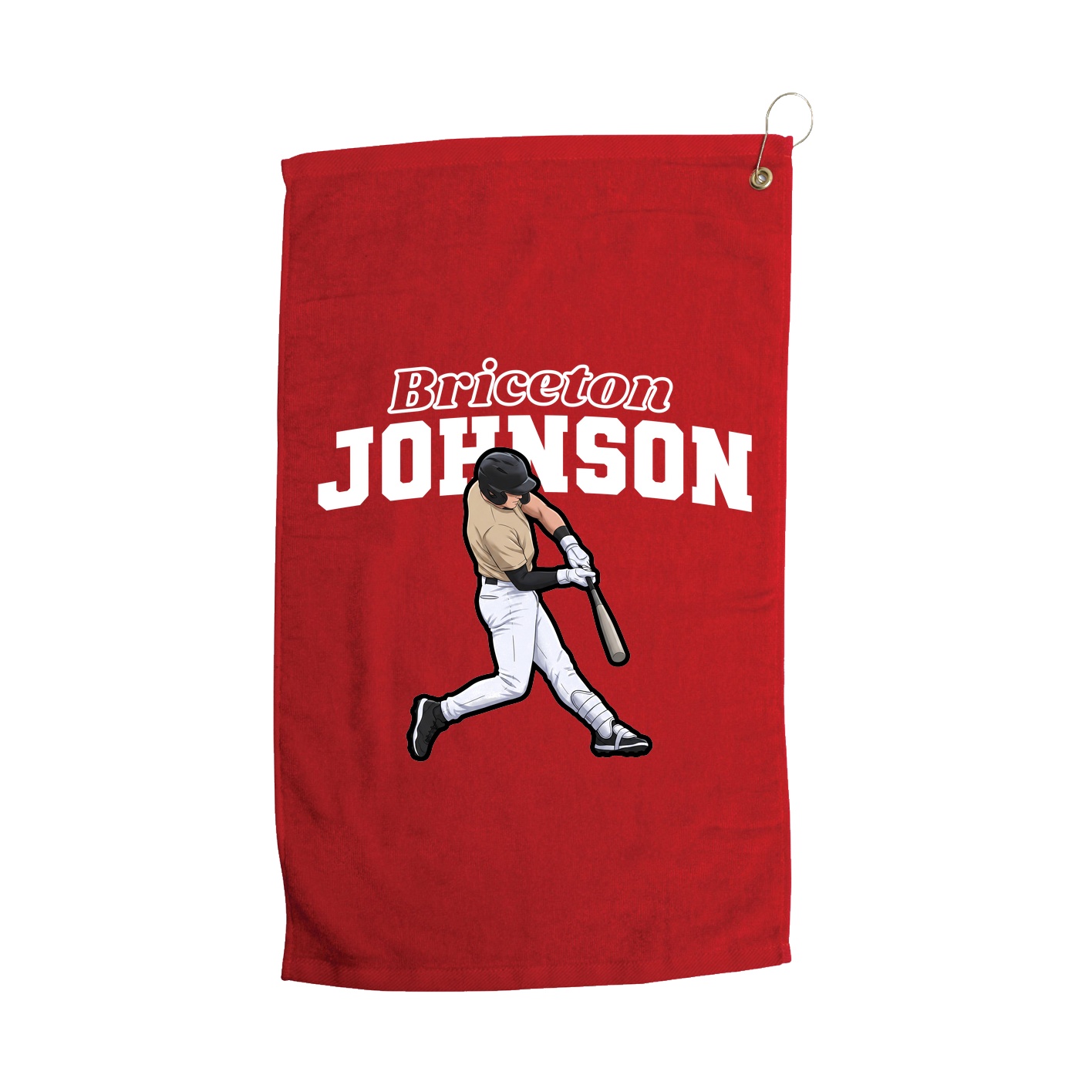 Golf Towel — Name Arch in Red