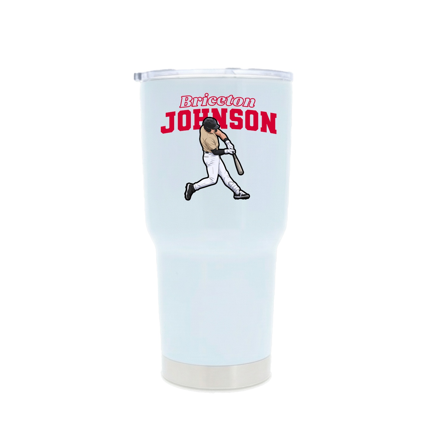 30oz Stainless Steel Tumbler — Name Arch in White