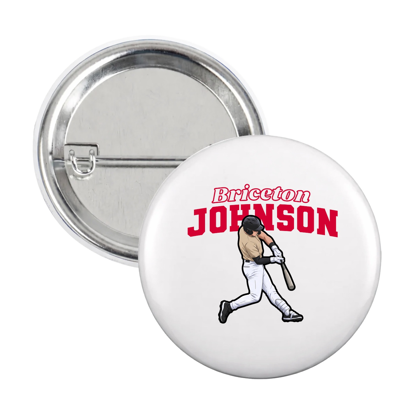 Game Day Button — Name Arch in White