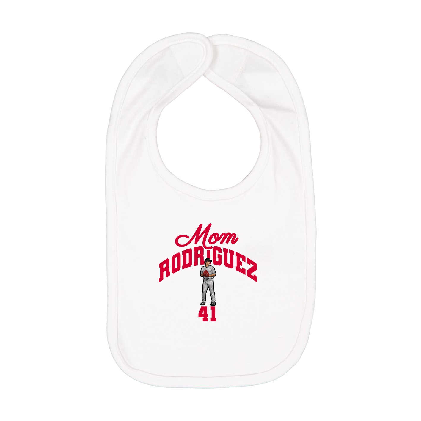 Infant Bib — Mothers Day Arch in White