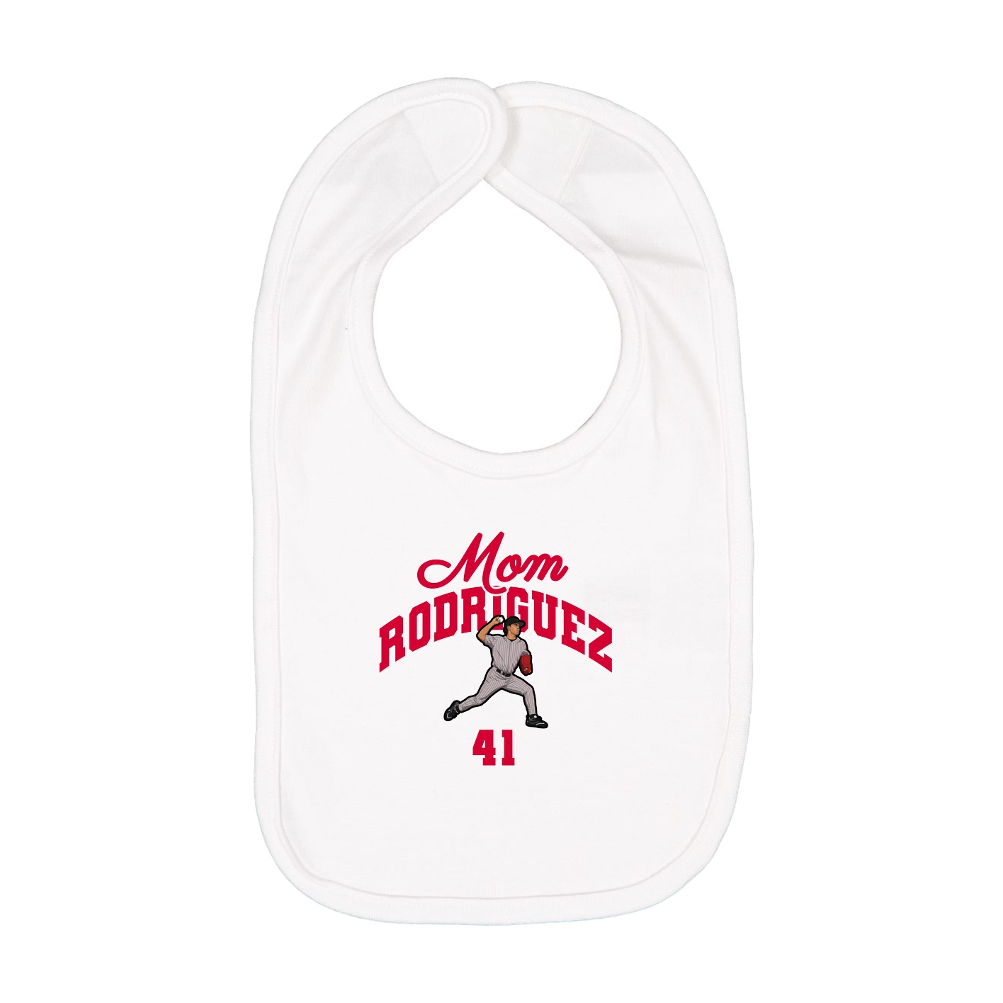 Infant Bib — Mothers Day Arch in White