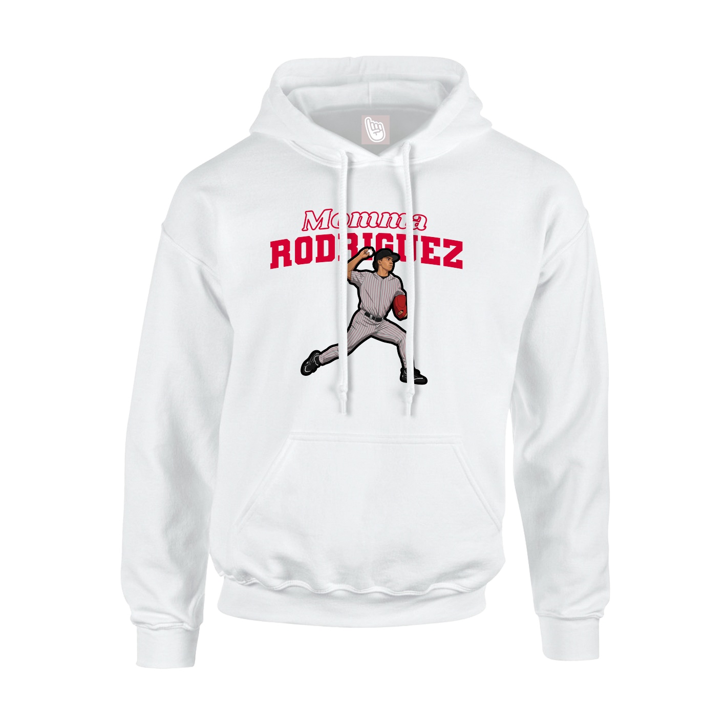 Youth Hoodie — Mothers Day Block in White