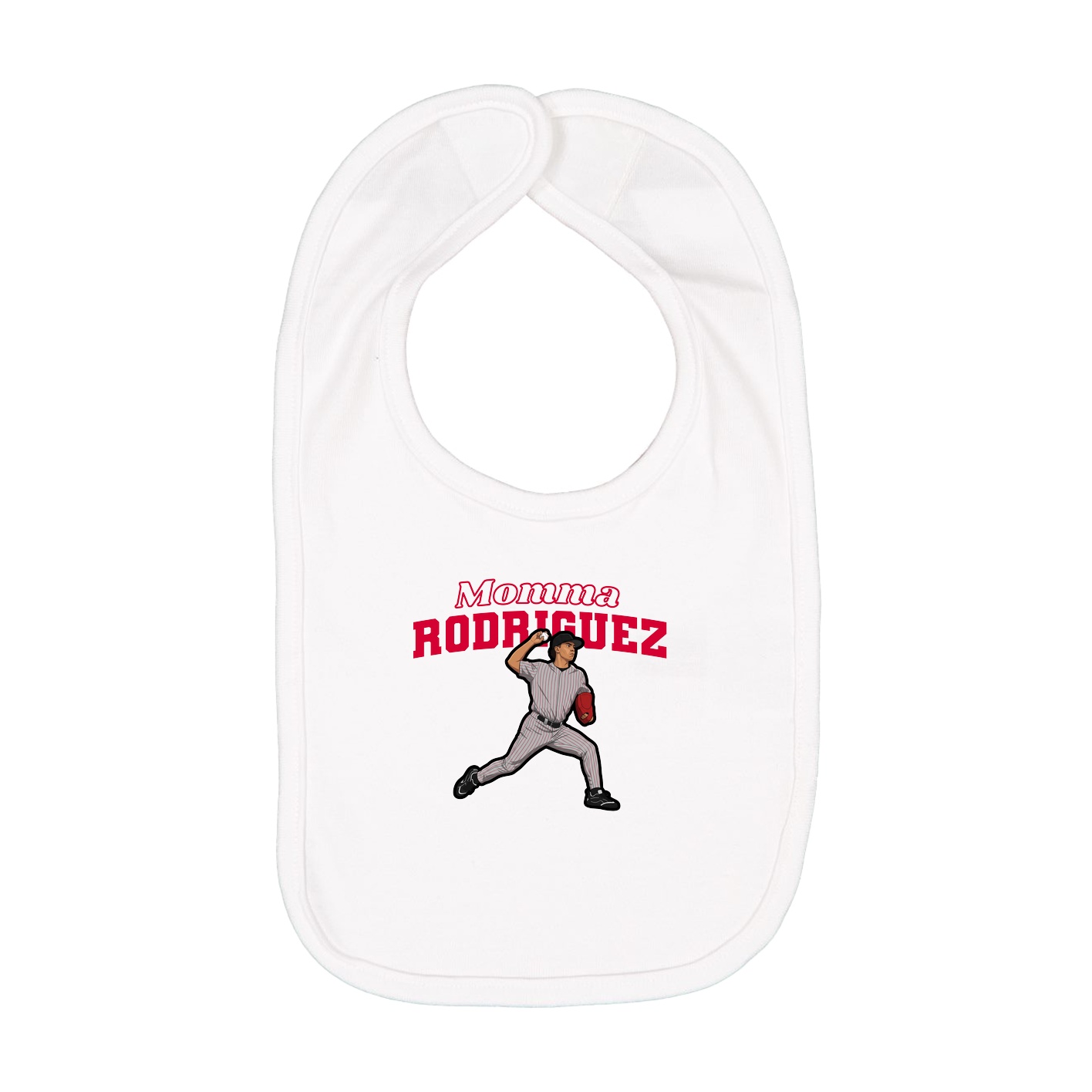 Infant Bib — Mothers Day Block in White