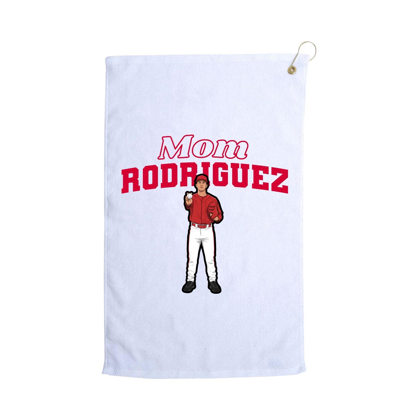 Golf Towel — Mothers Day Block in White
