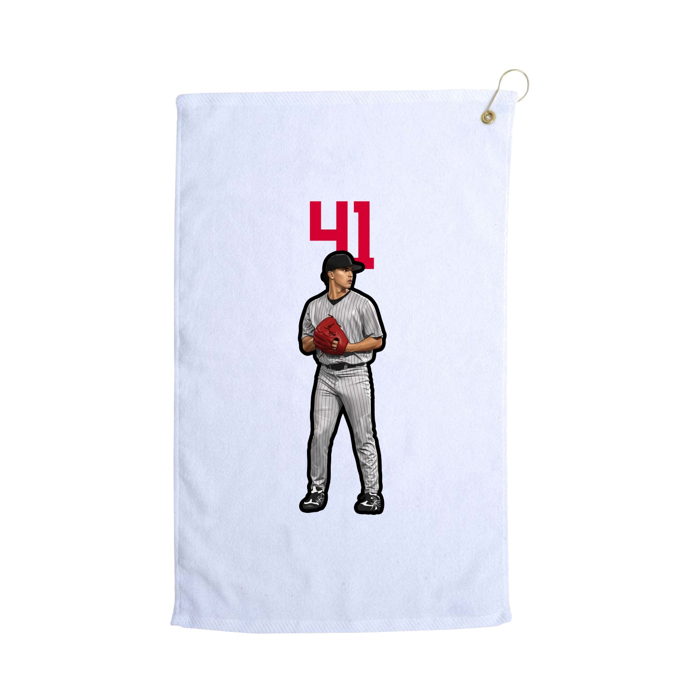 Golf Towel — Number Top in White