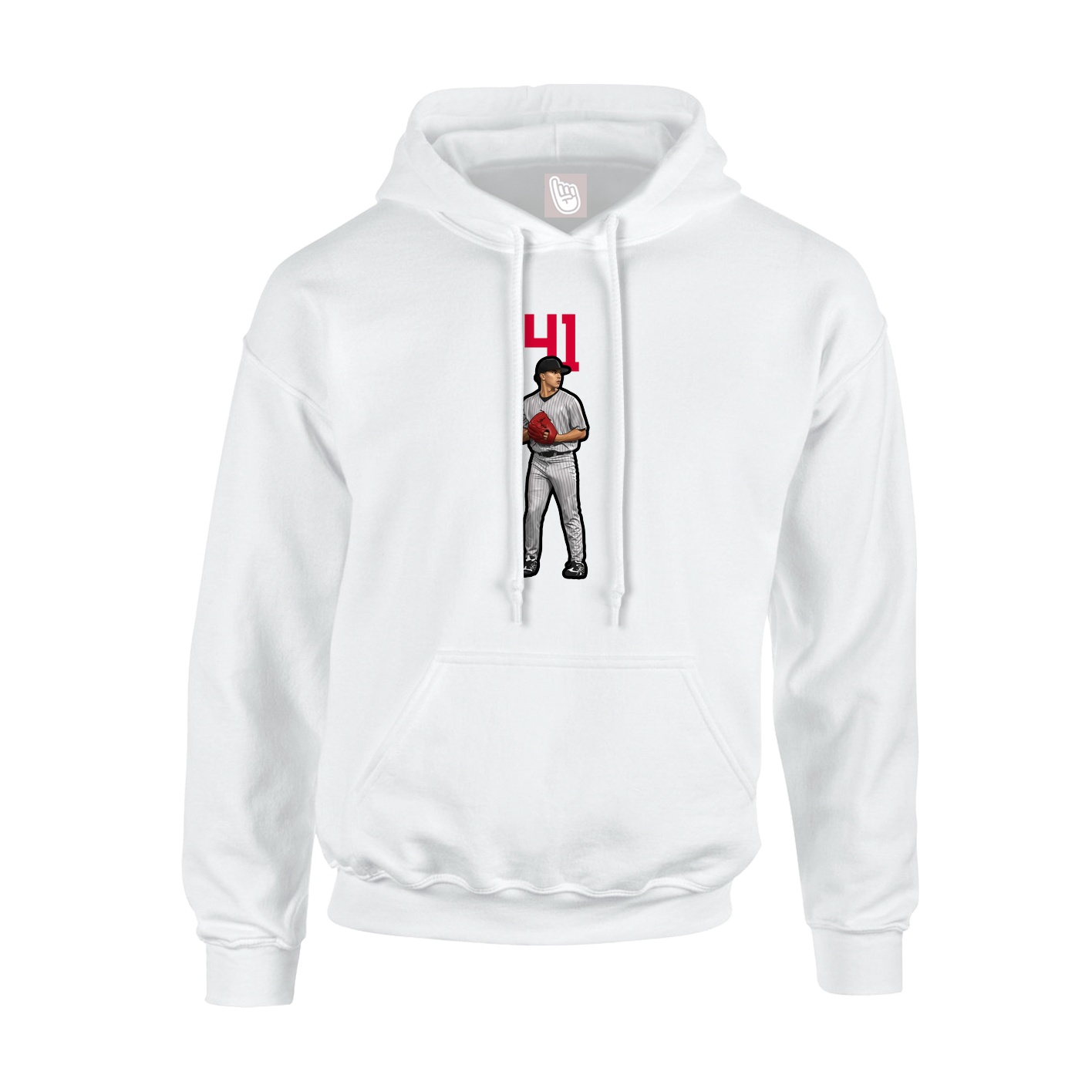 Hoodie — Number Top in White
