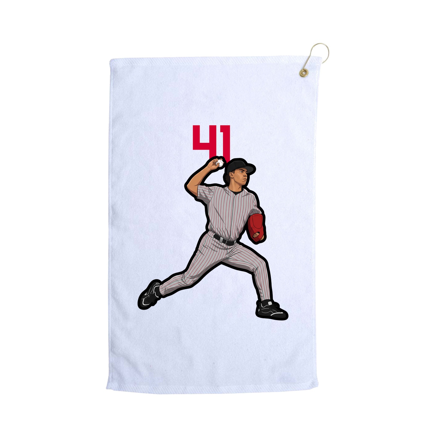 Golf Towel — Number Top in White
