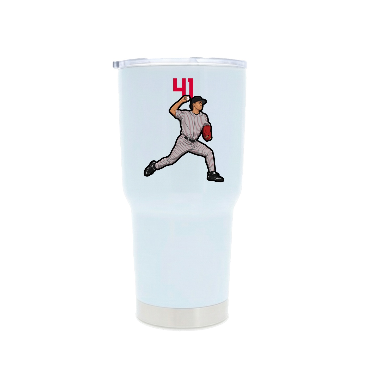 30oz Stainless Steel Tumbler — Number Top in White