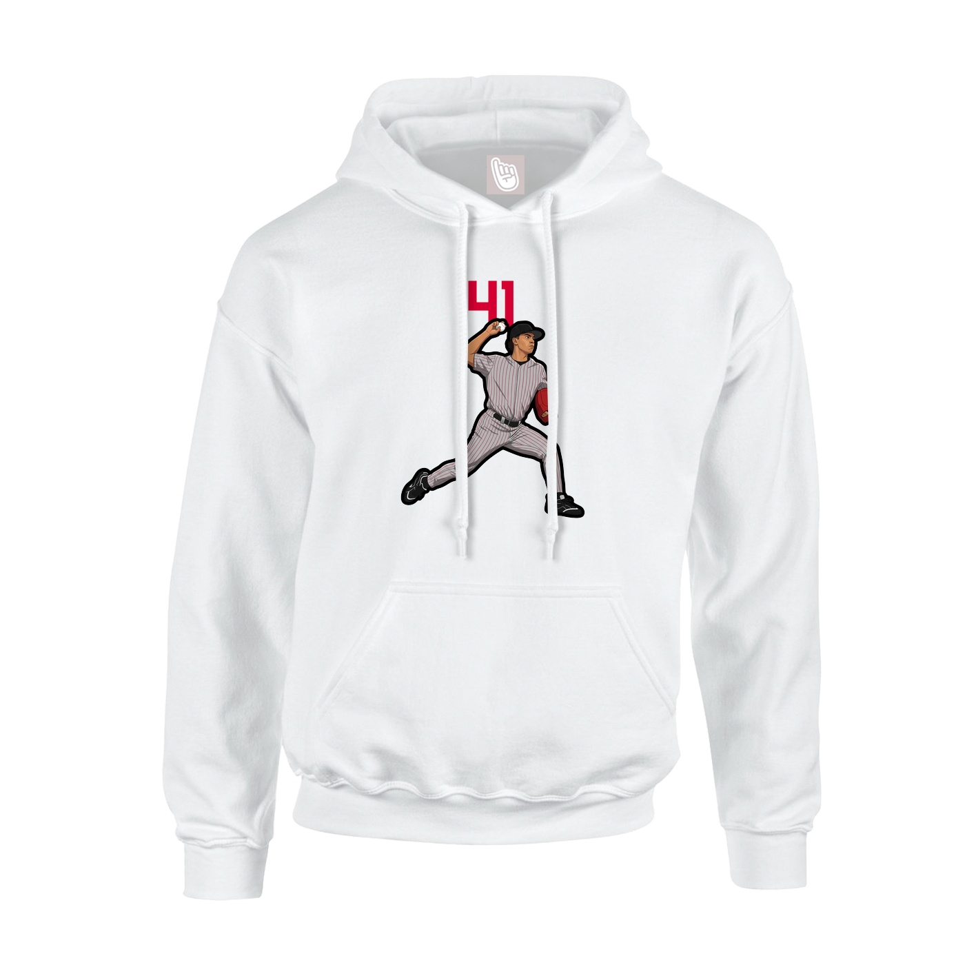 Youth Hoodie — Number Top in White