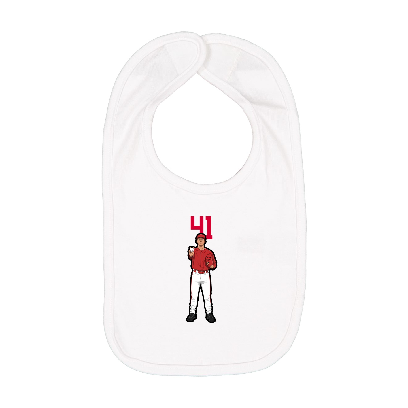 Infant Bib — Number Top in White