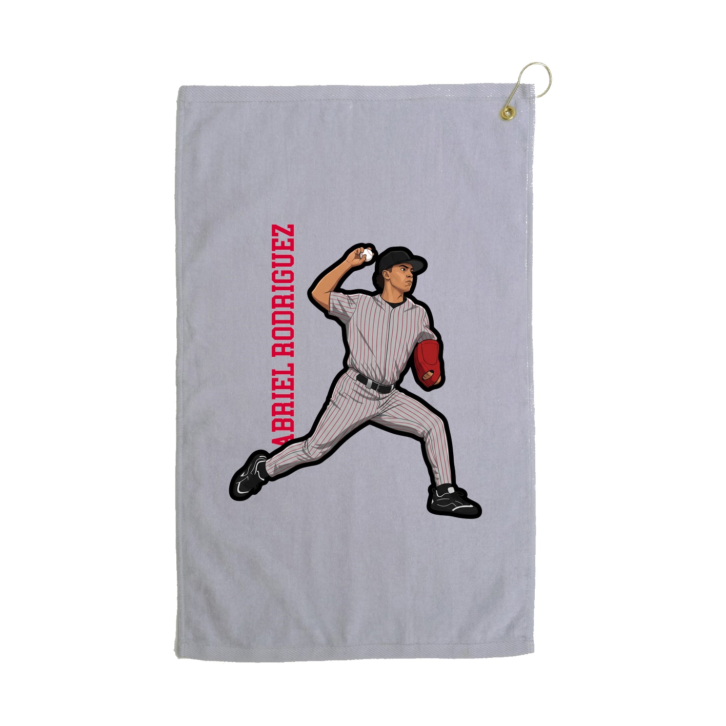 Golf Towel — Name Vertical in Grey
