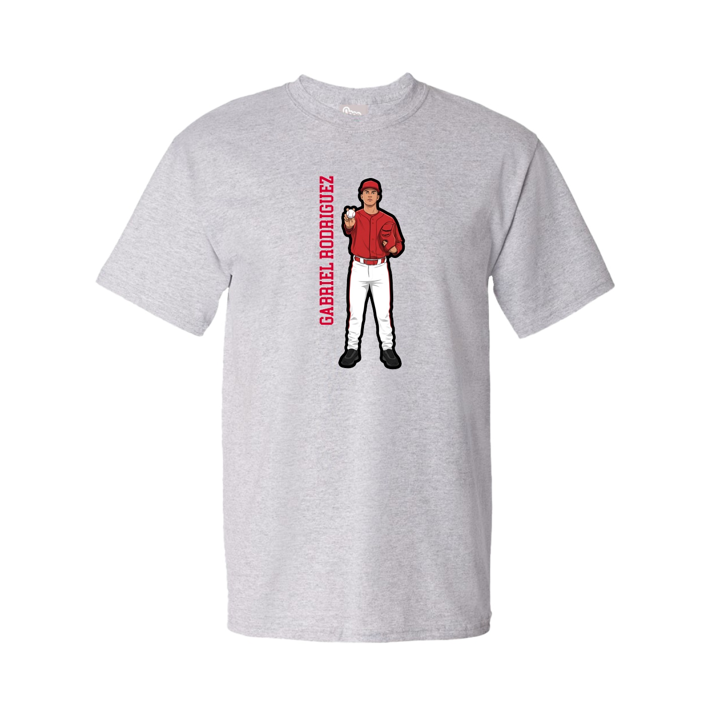 Tee — Name Vertical in Grey