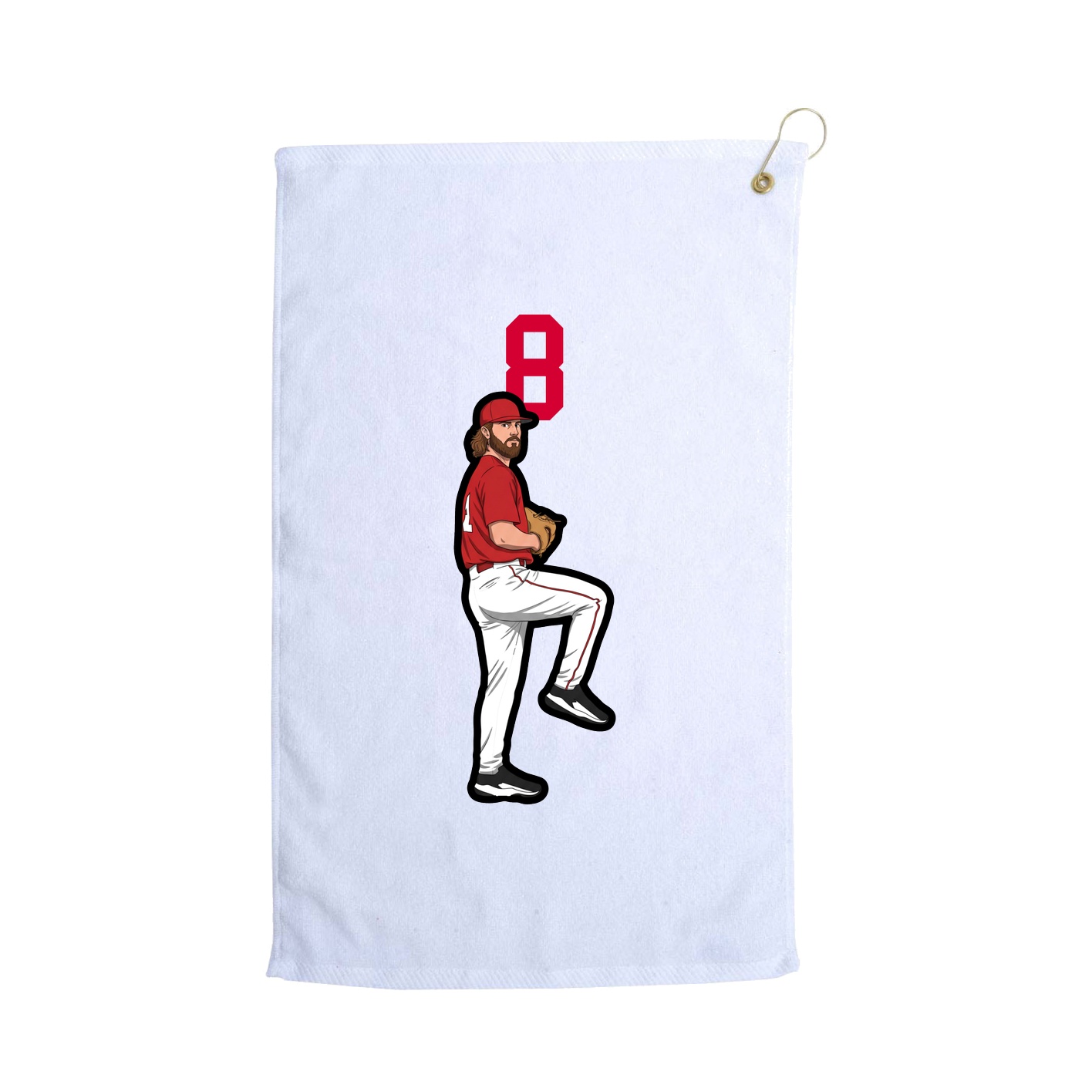 Golf Towel — Number Top in White
