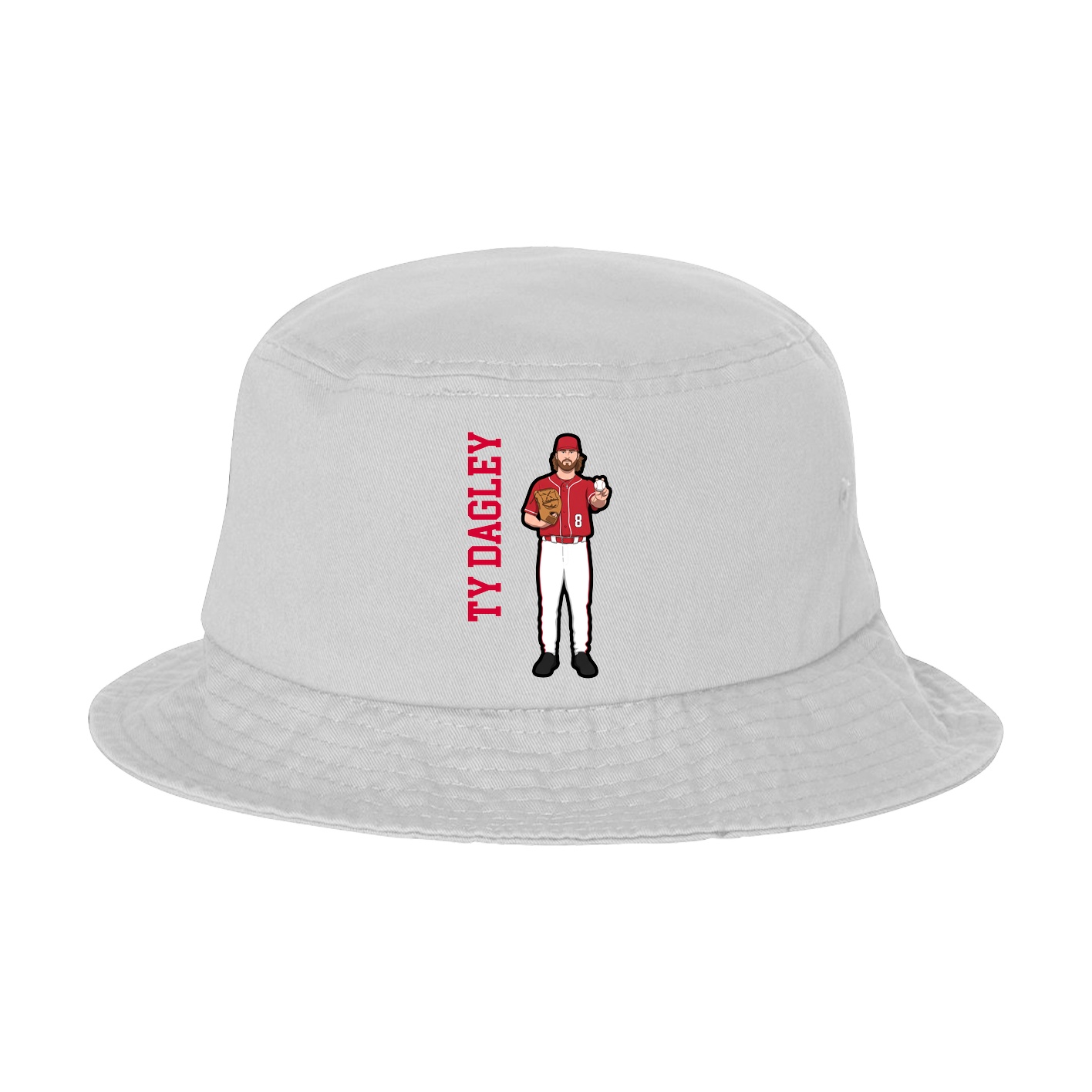 Bucket Cap — Name Vertical in White
