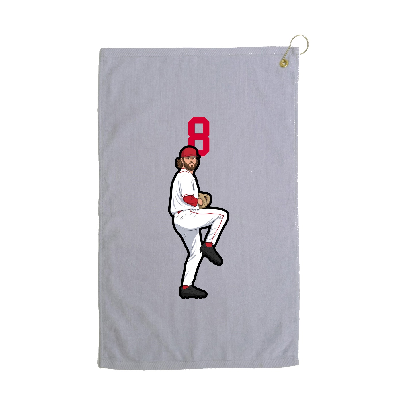 Golf Towel — Number Top in Grey