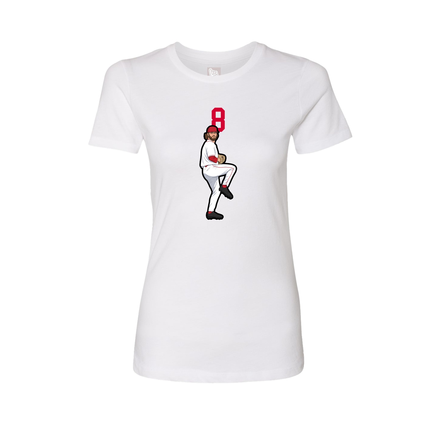 Fitted Women's Tee — Number Top in White