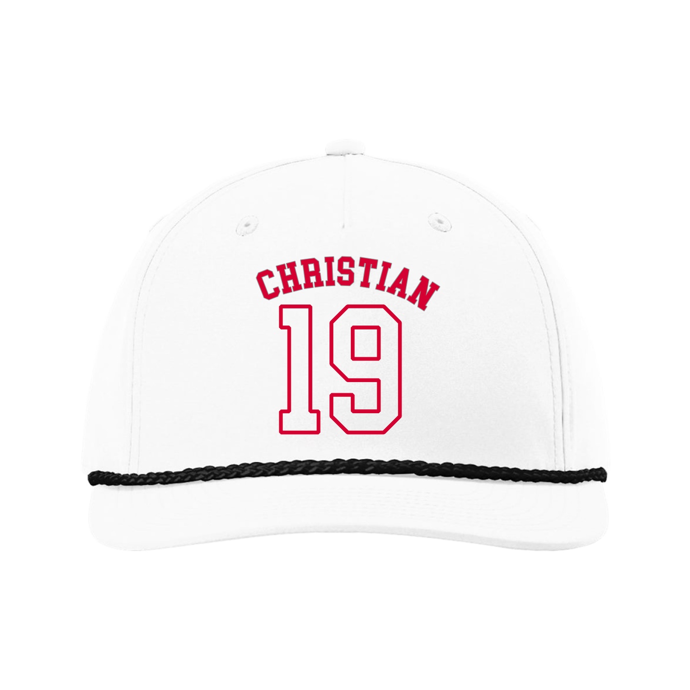 Five-Panel Classic Rope Cap — Shirsey Arch in White