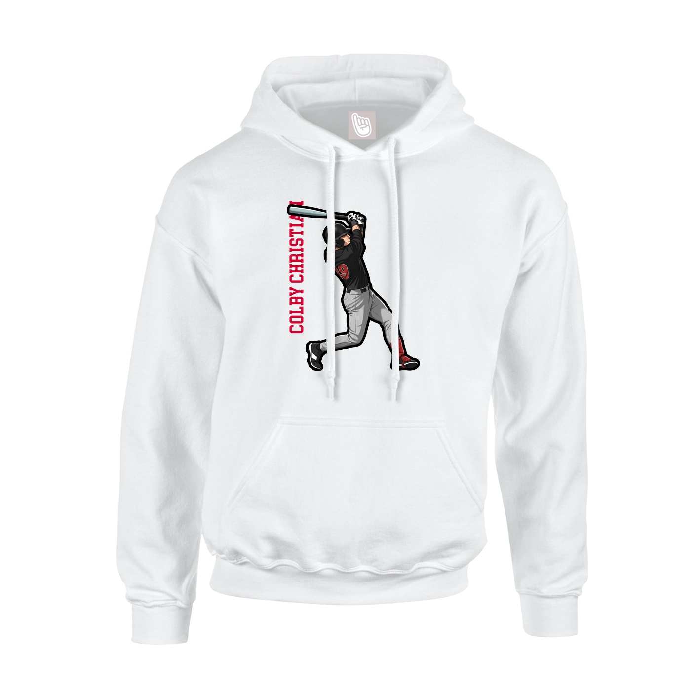 Youth Hoodie — Name Vertical in White