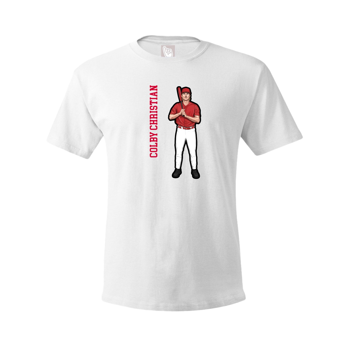 Tee — Name Vertical in White