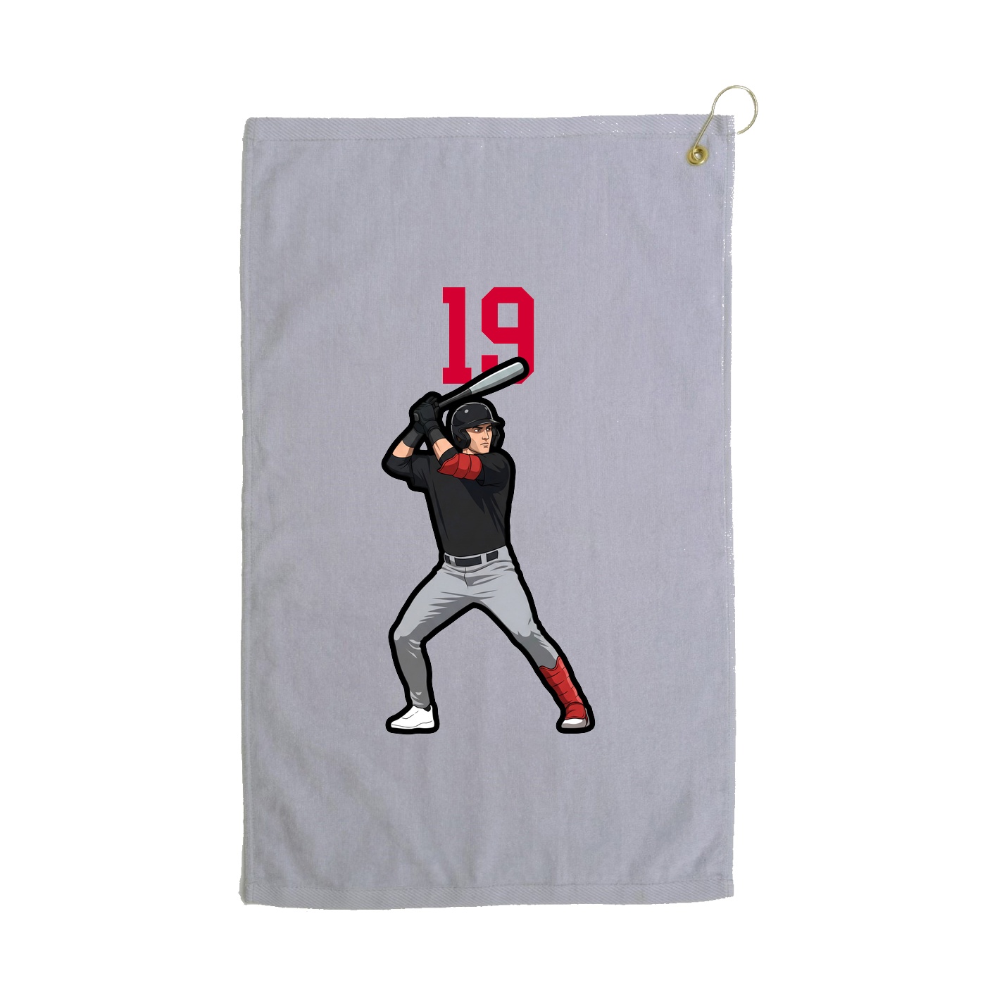 Golf Towel — Number Top in Grey