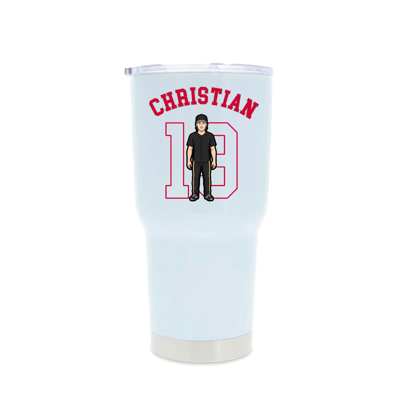 30oz Stainless Steel Tumbler — Shirsey Arch in White