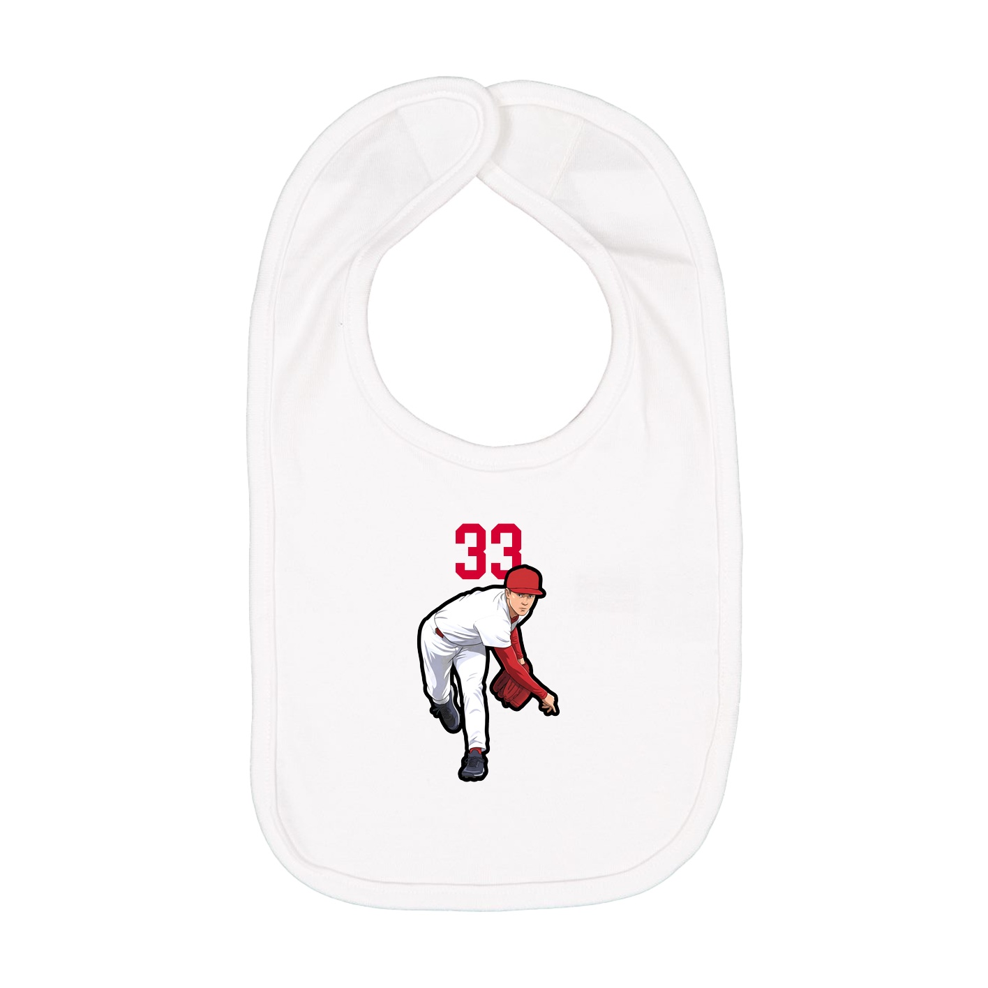 Infant Bib — Number Top in White