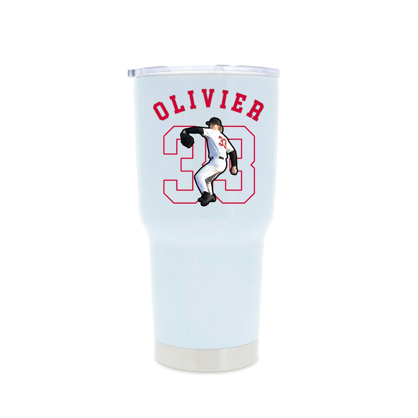 30oz Stainless Steel Tumbler — Shirsey Arch in White