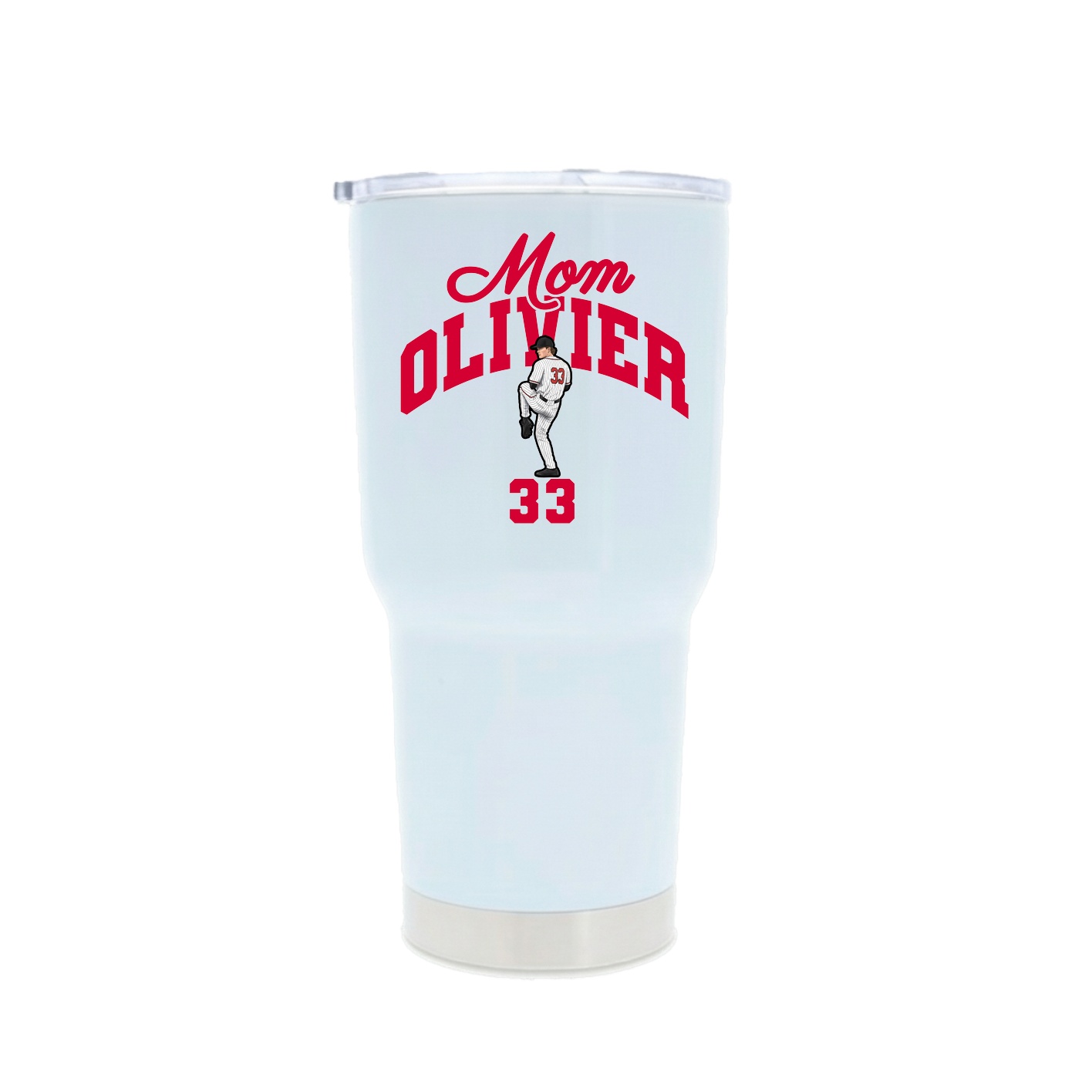 30oz Stainless Steel Tumbler — Mothers Day Arch in White
