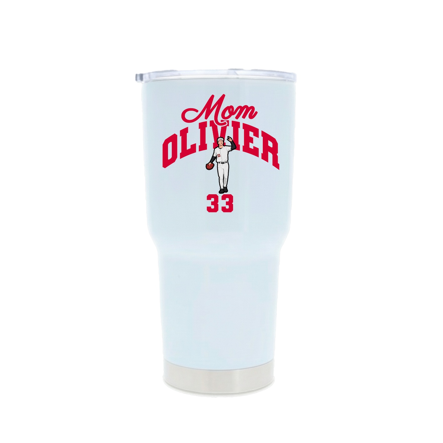 30oz Stainless Steel Tumbler — Mothers Day Arch in White