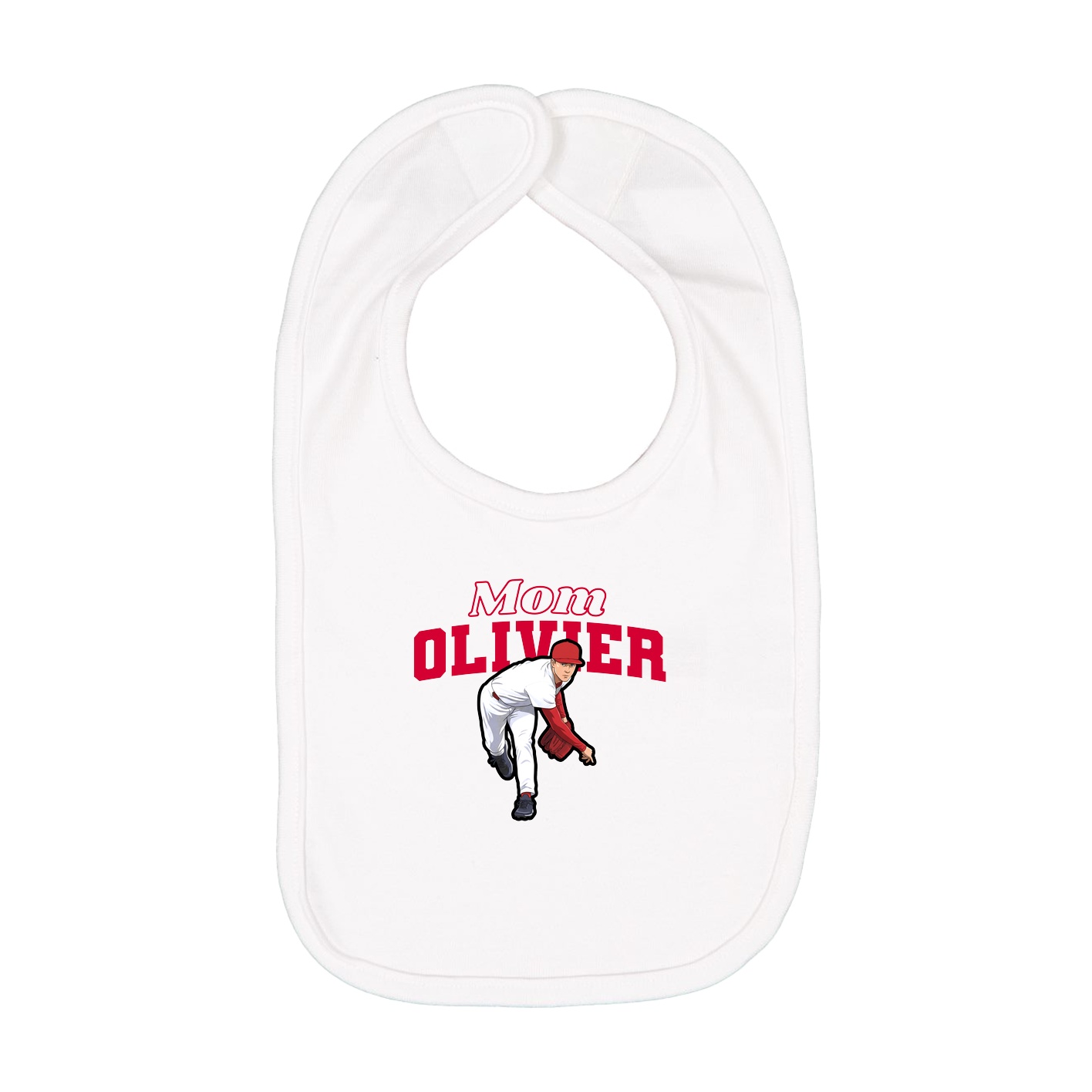 Infant Bib — Mothers Day Block in White