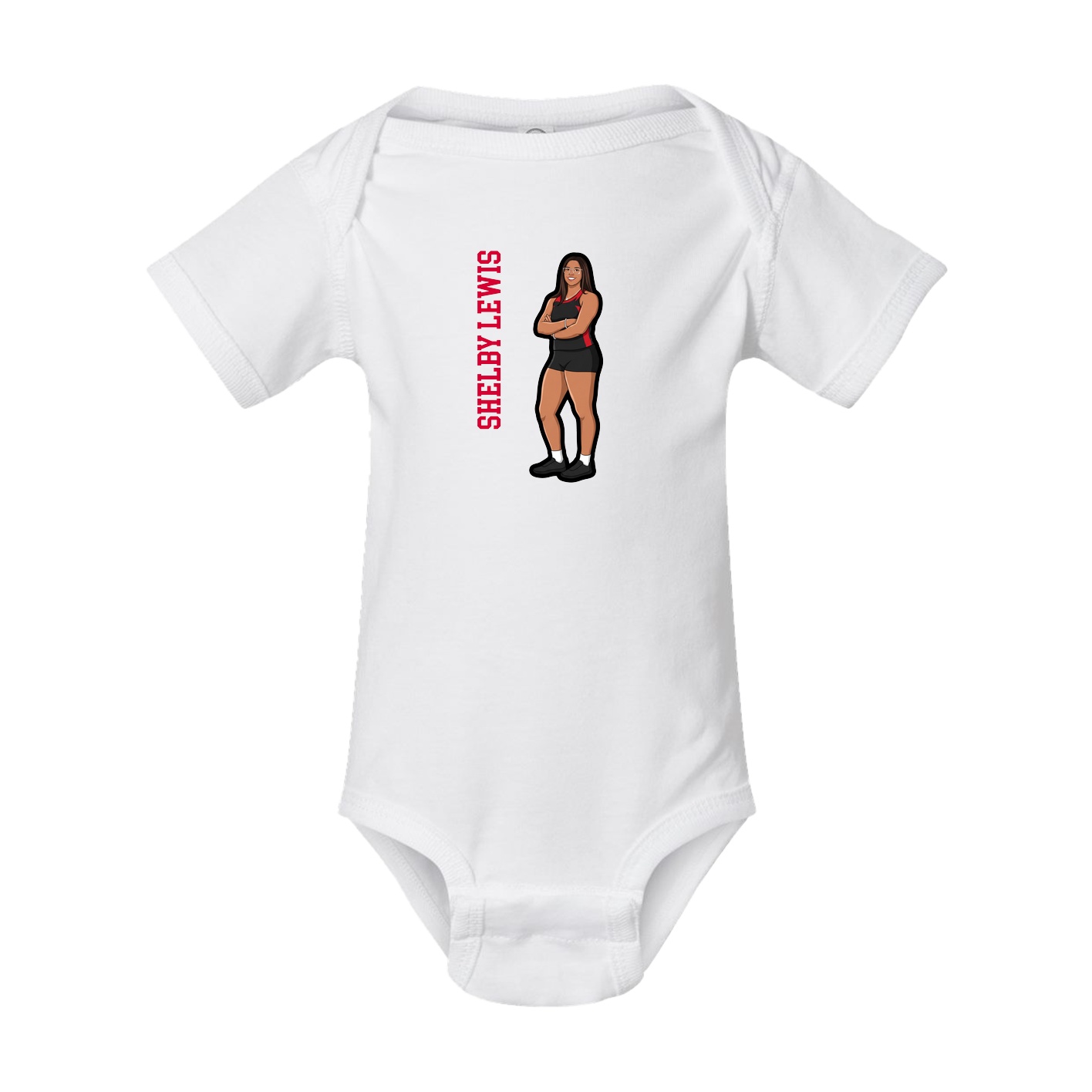 Baby Onesie — Name Vertical in White
